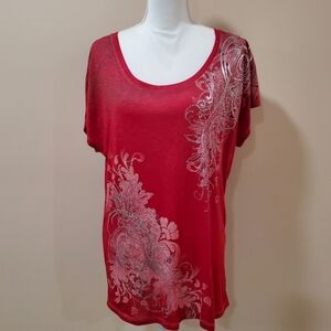Maurices  Cotton Blend rhinestones  short sleeve top New